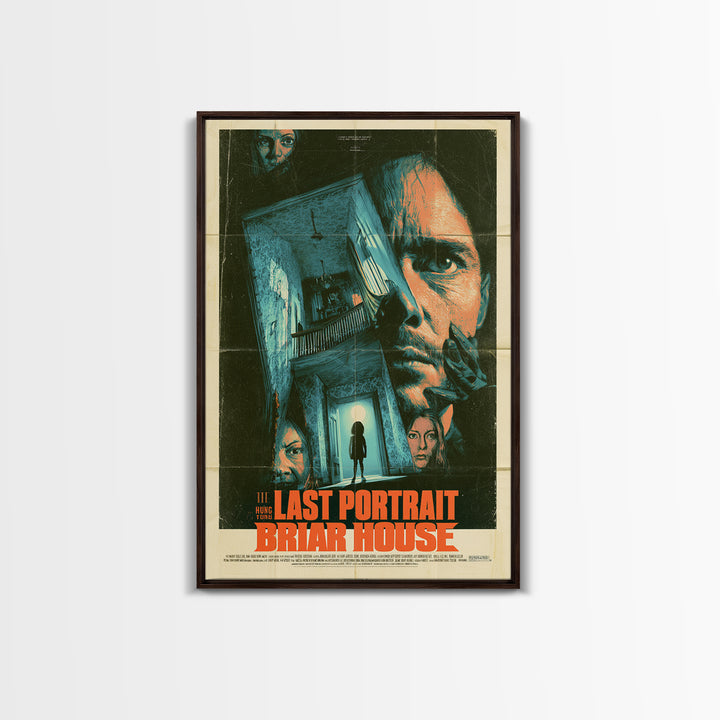 The Last Portrait Hung At Briar House, English Language Horror Movie Poster, Giallo Horror Art, Gothic Cinema Wall Art, Canvas Print