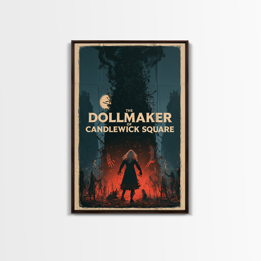 The Dollmaker Of Candlewick Square, English Language Horror Movie Poster, Giallo Horror Art, Classic Monster Poster, Canvas Print