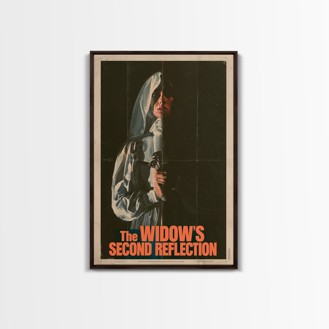 The Widow'S Second Reflection, English Language Horror Movie Poster, 1970s Horror Art, Classic Monster Poster, Canvas Print