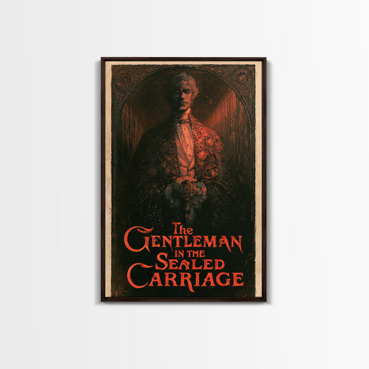 The Gentleman In The Sealed Carriage, English Language Horror Movie Poster, Stained Glass Gothic Art, Classic Monster Poster