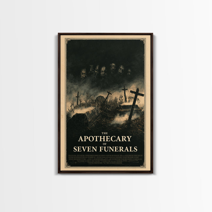 The Apothecary Of Seven Funerals, English Language Horror Movie Poster, Dark Romantic Horror Art, Retro Horror Movie Art, Canvas Print
