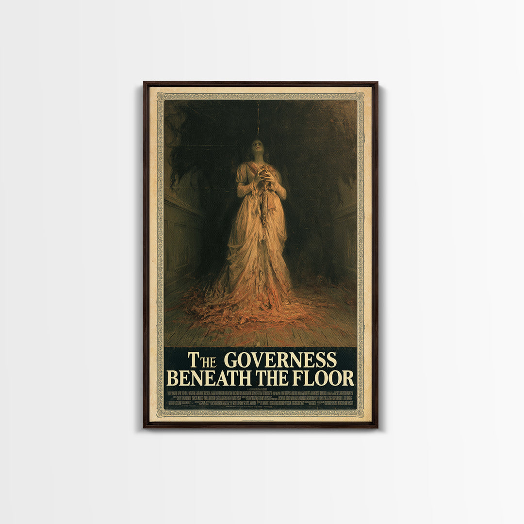 The Governess Beneath The Floor, English Language Horror Movie Poster, Gothic Nightmare Art, Classic Monster Poster, Horror Wall Decor