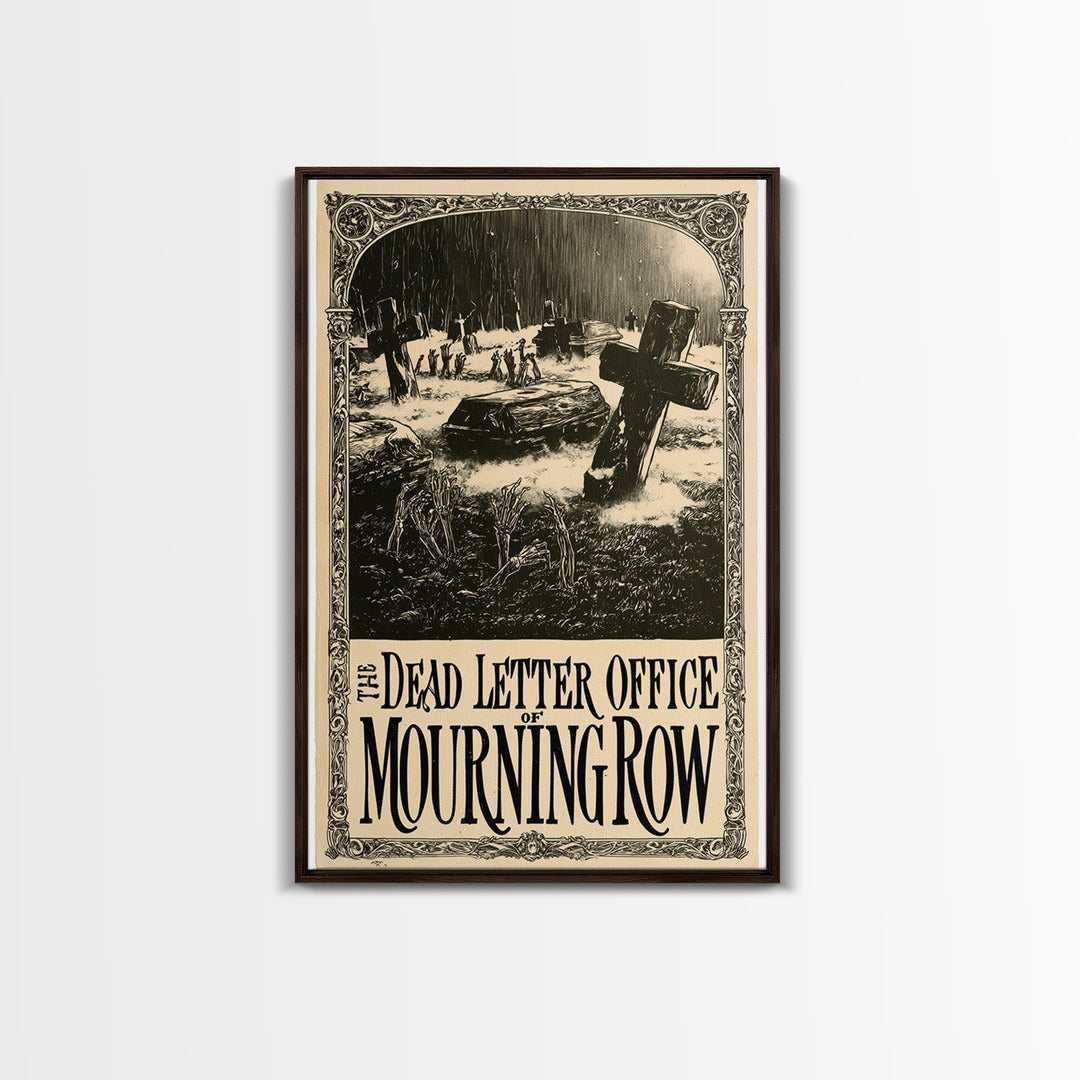 The Dead Letter Office Of Mourning Row, English Language Horror Movie Poster, Decadent Line Art, Gothic Cinema Wall Art