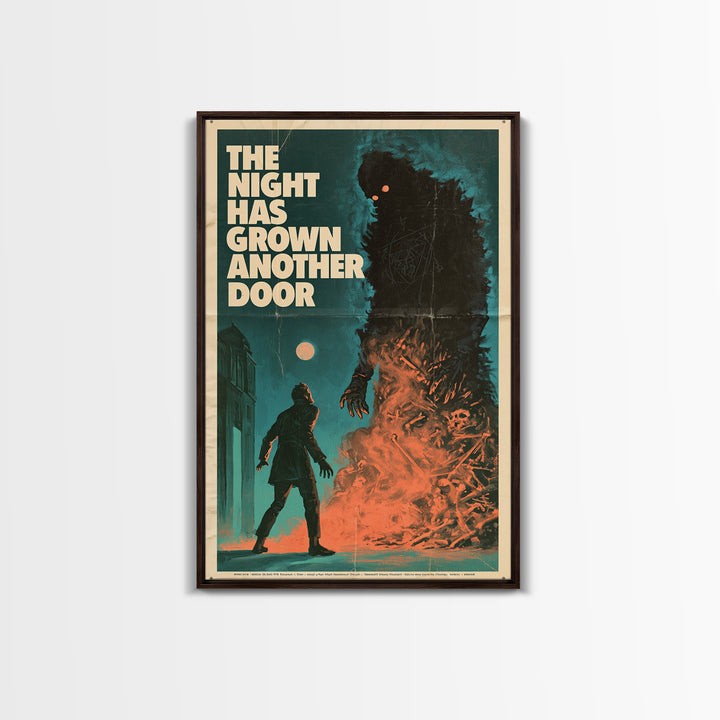 The Night Has Grown Another Door, English Language Horror Movie Poster, Giallo Horror Art, Cult Horror Poster, Framed Canvas Print