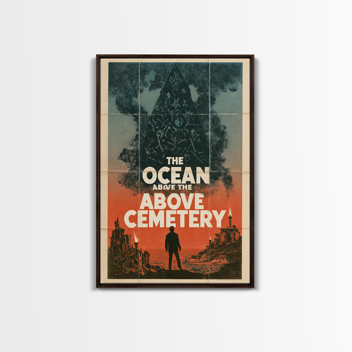 The Ocean Above The Cemetery, English Language Horror Movie Poster, 1960s Horror Art, Retro Horror Movie Art, Framed Canvas Print