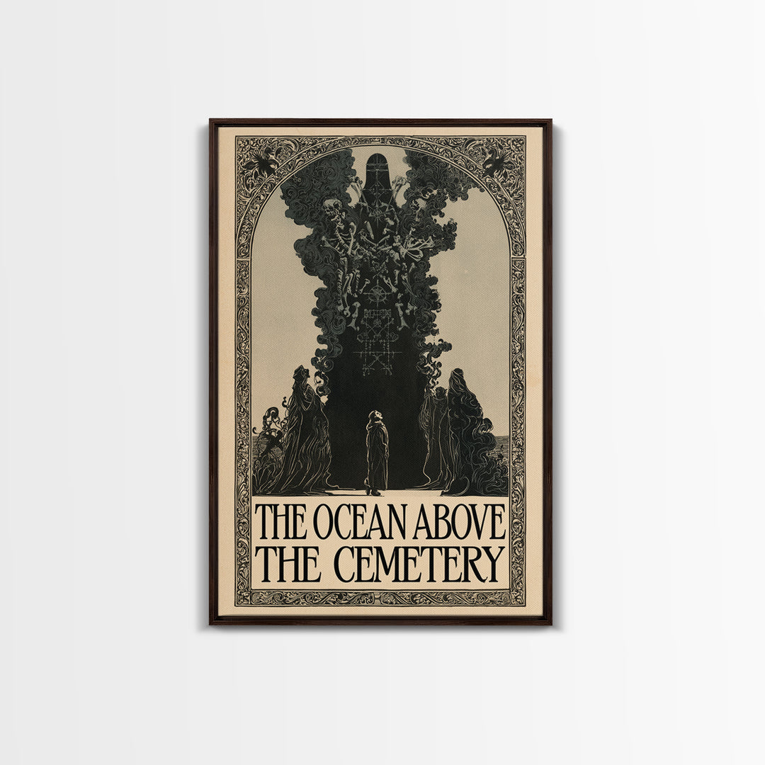 The Ocean Above The Cemetery, English Language Horror Movie Poster, Decadent Line Art, Classic Monster Poster, Horror Wall Decor