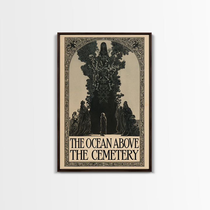 The Ocean Above The Cemetery, English Language Horror Movie Poster, Decadent Line Art, Classic Monster Poster, Horror Wall Decor
