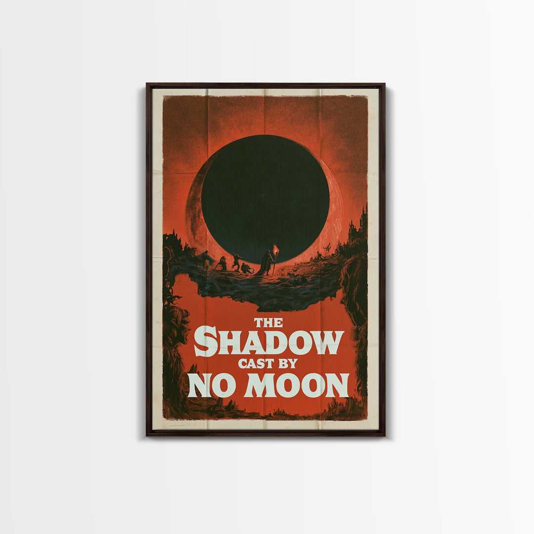The Shadow Cast By No Moon, English Language Horror Movie Poster, 1960s Horror Art, Retro Horror Movie Art, Framed Canvas Print