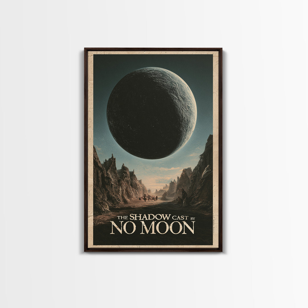 The Shadow Cast By No Moon, English Language Horror Movie Poster, Gothic Nightmare Art, Classic Monster Poster, Canvas Print