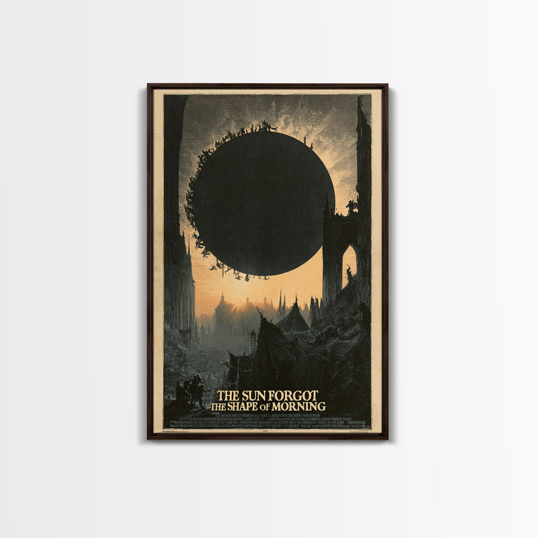 The Sun Forgot The Shape Of Morning, English Language Horror Movie Poster, Gothic Engraving Art, Classic Monster Poster