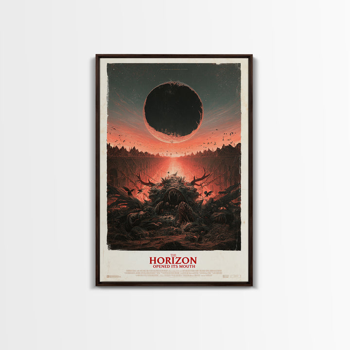 The Horizon Opened Its Mouth, English Language Horror Movie Poster, Architectural Etching Art, Retro Horror Movie Art