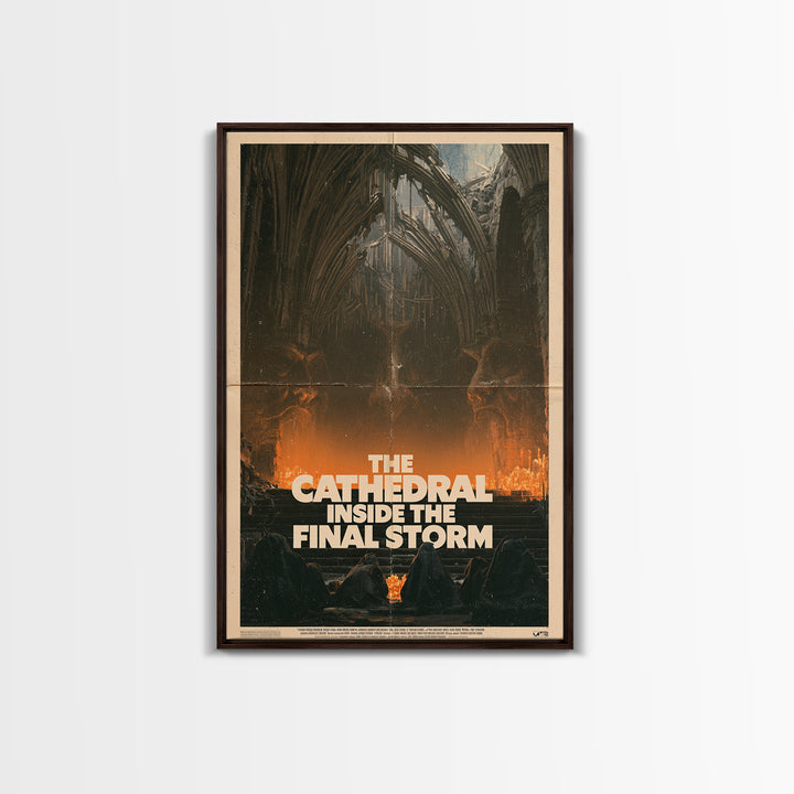 The Cathedral Inside The Final Storm, English Language Horror Movie Poster, 1970s Horror Art, Classic Monster Poster, Framed Canvas Print