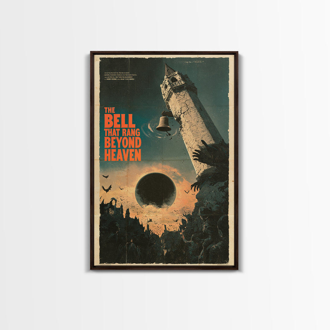 The Bell That Rang Beyond Heaven, English Language Horror Movie Poster, Giallo Horror Art, Classic Monster Poster, Framed Canvas Print