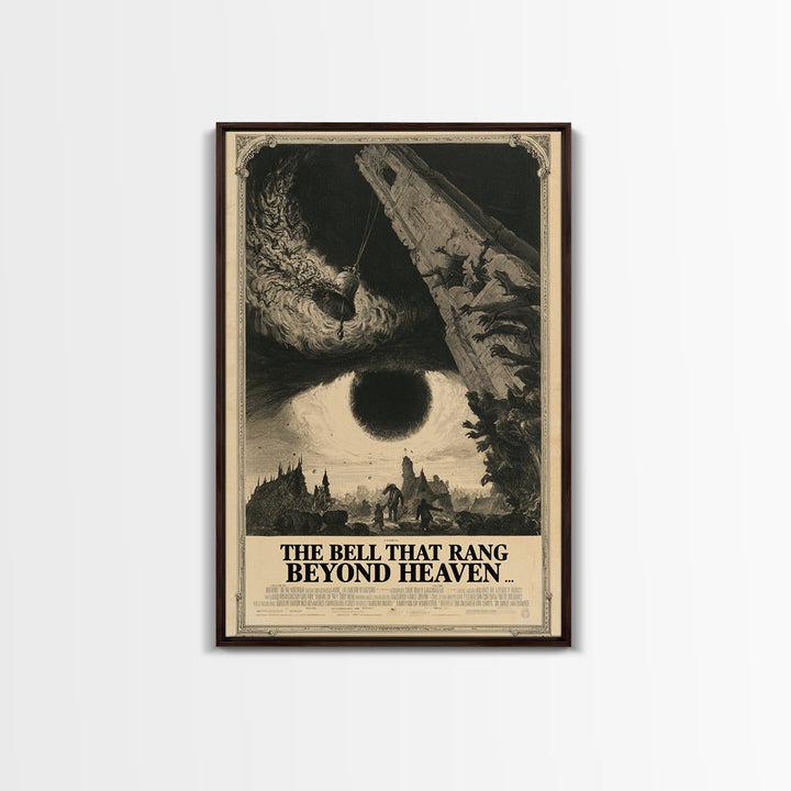 The Bell That Rang Beyond Heaven, English Language Horror Movie Poster, Gothic Engraving Art, Gothic Cinema Wall Art, Horror Wall Decor