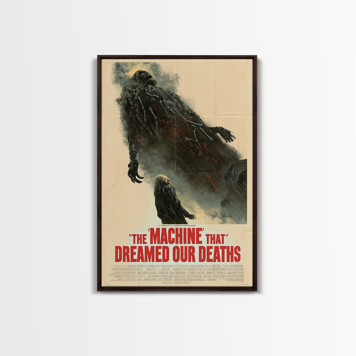 The Machine That Dreamed Our Deaths, English Language Horror Movie Poster, Giallo Horror Art, Cult Horror Poster, Canvas Print