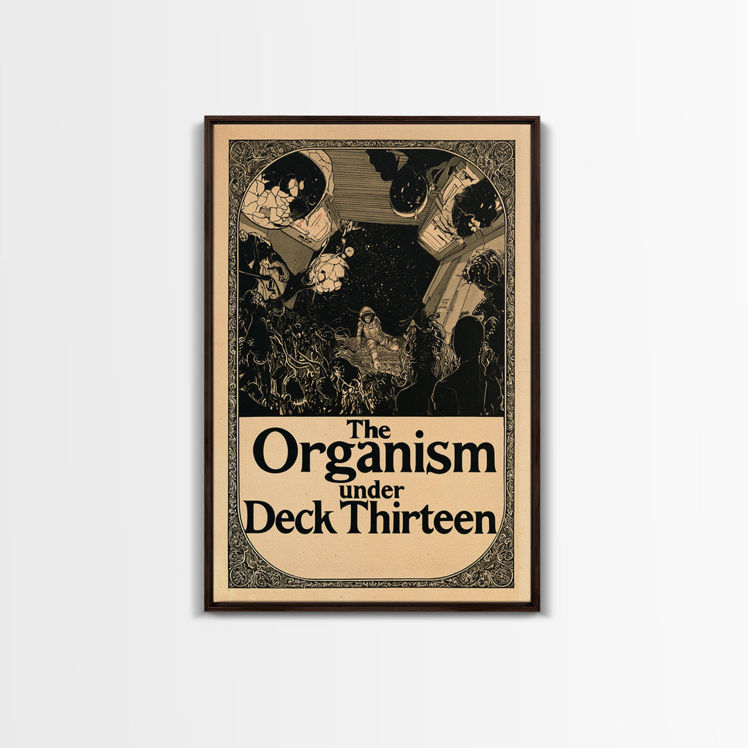 The Organism Under Deck Thirteen, English Language Horror Movie Poster, Decadent Line Art, Classic Monster Poster