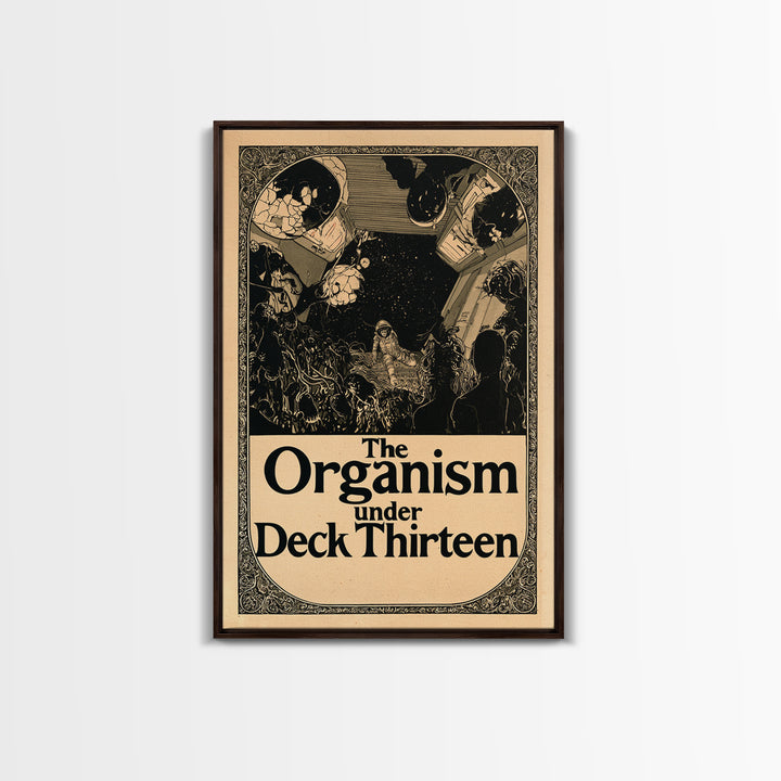 The Organism Under Deck Thirteen, English Language Horror Movie Poster, Decadent Line Art, Classic Monster Poster