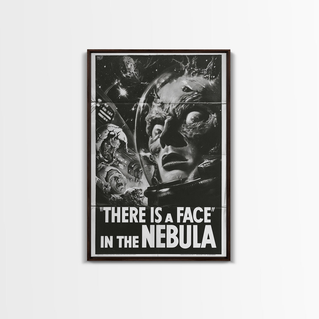 There Is A Face In The Nebula, English Language Horror Movie Poster, 1930s Horror Art, Classic Monster Poster, Canvas Print