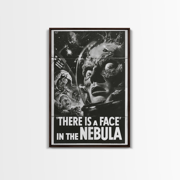 There Is A Face In The Nebula, English Language Horror Movie Poster, 1930s Horror Art, Classic Monster Poster, Canvas Print