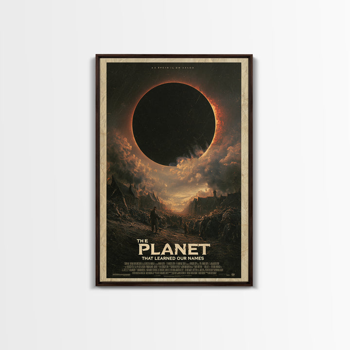 The Planet That Learned Our Names, English Language Horror Movie Poster, Dark Romantic Horror Art, Classic Monster Poster