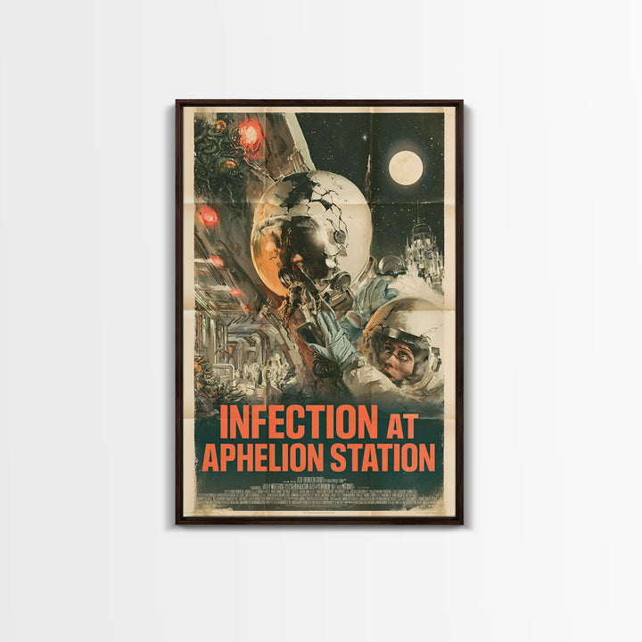 Infection At Aphelion Station, English Language Horror Movie Poster, Giallo Horror Art, Gothic Cinema Wall Art, Canvas Print