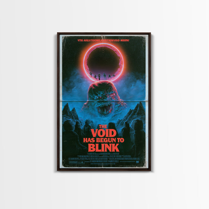 The Void Has Begun To Blink, English Language Horror Movie Poster, 1980s Vhs Nightmare Cover Inspired Art, Cult Horror Poster, Canvas Print