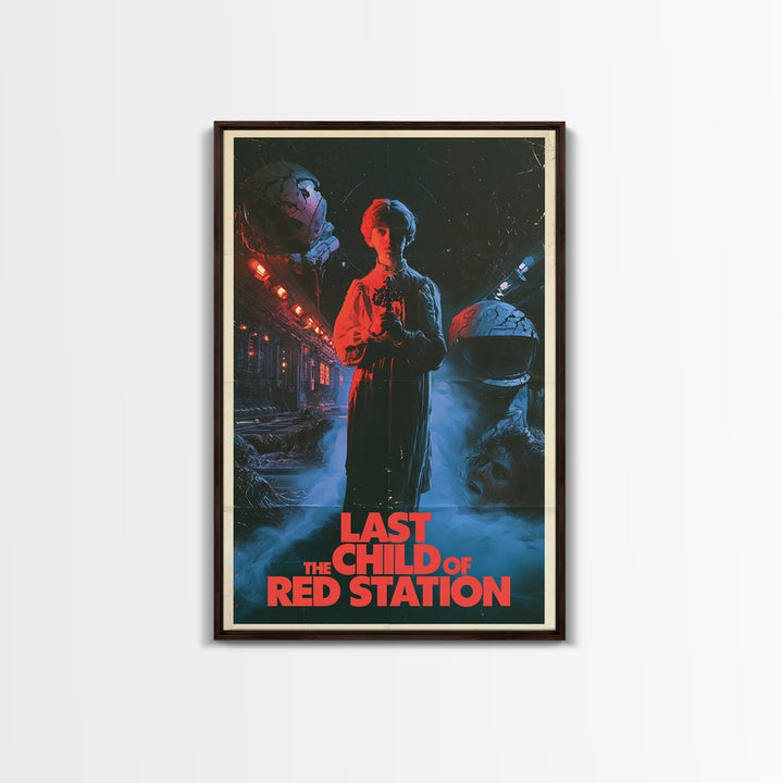 The Last Child Of Red Station, English Language Horror Movie Poster, 1980s Vhs Nightmare Cover Inspired Art, Retro Horror Movie Art