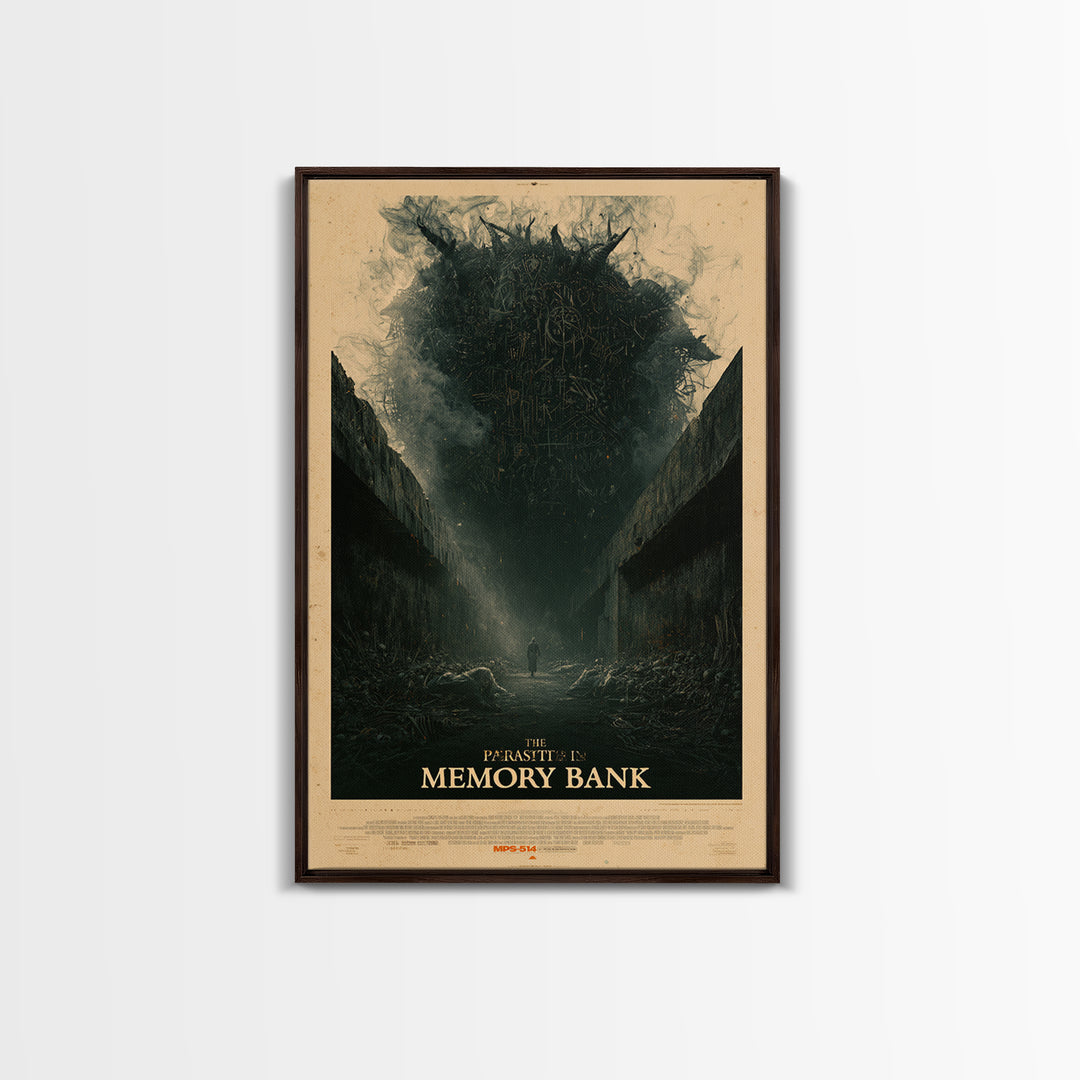 The Parasite In The Memory Bank, English Language Horror Movie Poster, Gothic Nightmare Art, Classic Monster Poster, Horror Wall Decor