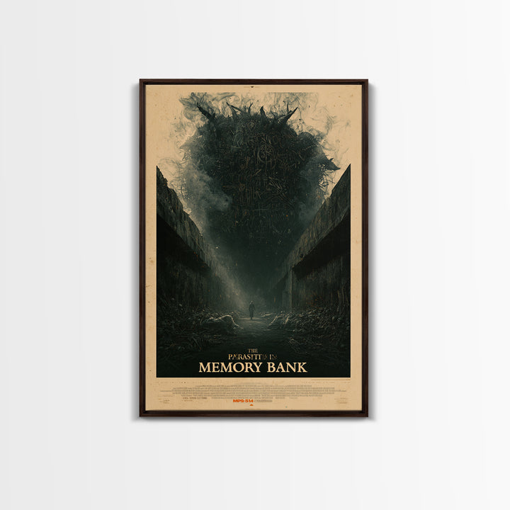 The Parasite In The Memory Bank, English Language Horror Movie Poster, Gothic Nightmare Art, Classic Monster Poster, Horror Wall Decor