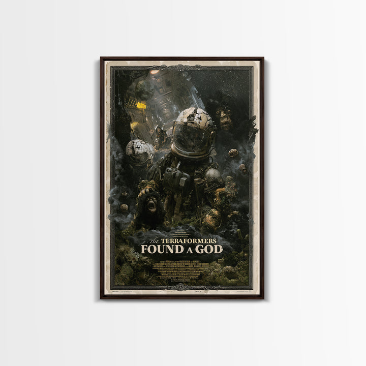 The Terraformers Found A God, English Language Horror Movie Poster, Dark Romantic Horror Art, Cult Horror Poster, Canvas Print