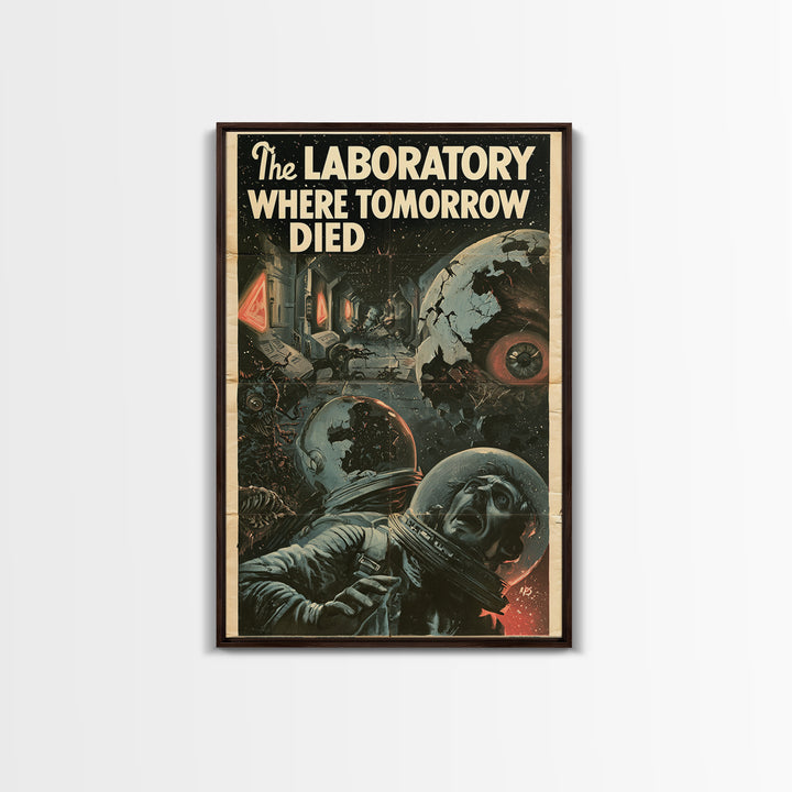 The Laboratory Where Tomorrow Died, English Language Horror Movie Poster, 1930s Horror Art, Gothic Cinema Wall Art, Canvas Print