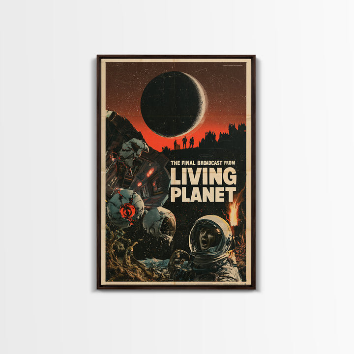 The Final Broadcast From The Living Planet, English Language Horror Movie Poster, 1960s Horror Art, Gothic Cinema Wall Art, Canvas Print