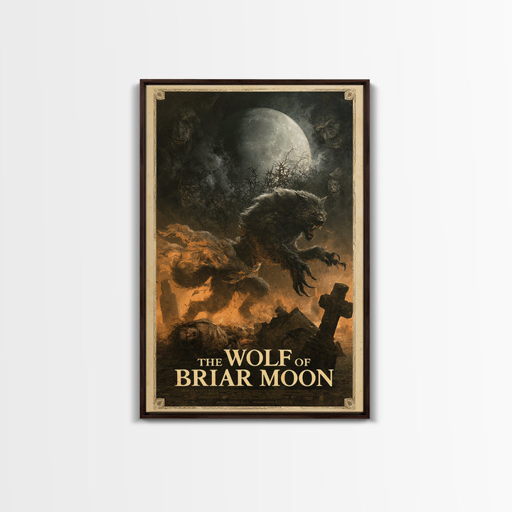 The Wolf Of Briar Moon, English Language Horror Movie Poster, Dark Romantic Horror Art, Cult Horror Poster, Canvas Print