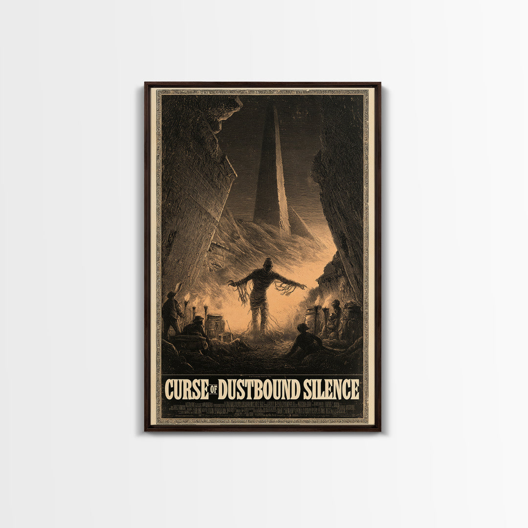 Curse Of Dustbound Silence, English Language Horror Movie Poster, Gothic Engraving Art, Gothic Cinema Wall Art, Canvas Print