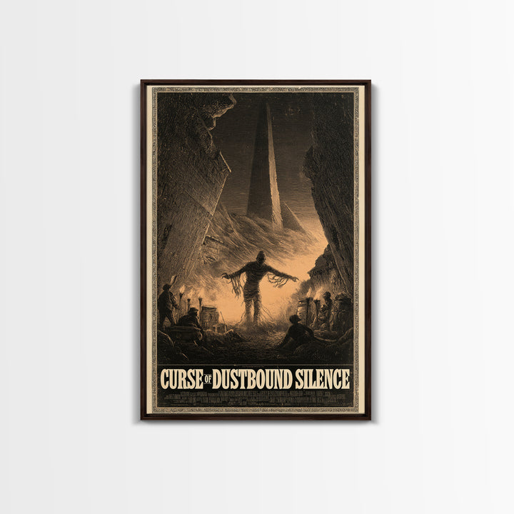 Curse Of Dustbound Silence, English Language Horror Movie Poster, Gothic Engraving Art, Gothic Cinema Wall Art, Canvas Print
