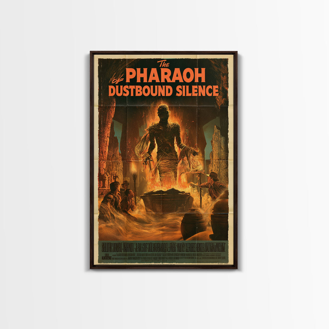 The Pharaoh Of Dustbound Silence, English Language Horror Movie Poster, 1950s Horror Art, Gothic Cinema Wall Art, Canvas Print