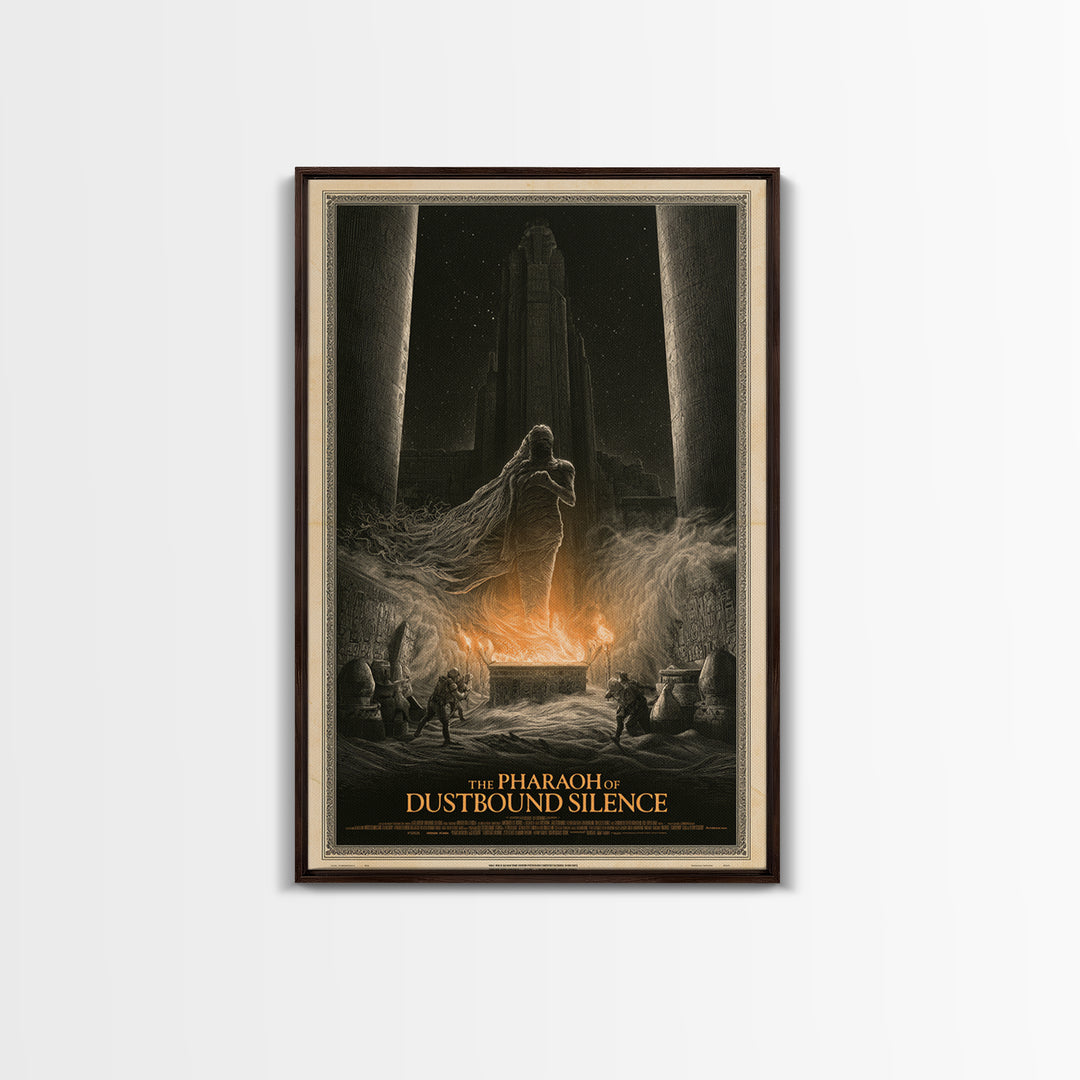 The Pharaoh Of Dustbound Silence, English Language Horror Movie Poster, Gothic Engraving Art, Classic Monster Poster, Horror Wall Decor