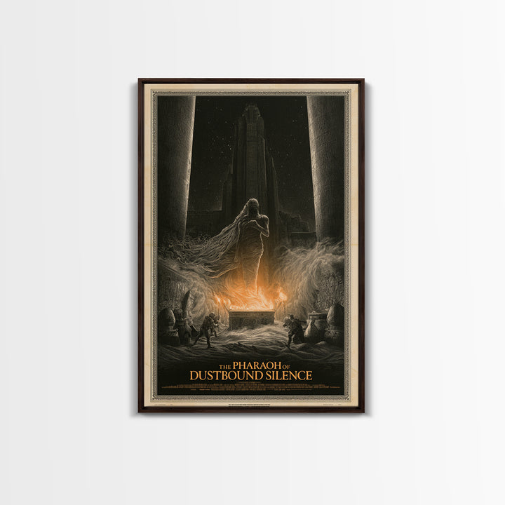The Pharaoh Of Dustbound Silence, English Language Horror Movie Poster, Gothic Engraving Art, Classic Monster Poster, Horror Wall Decor