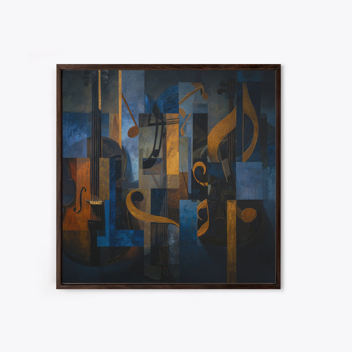 Musical Notes as Abstract Floating Shapes Without Canvas Print, Music Studio Art, Custom Painting, Studio Decor, Abstract Art, MSA-1x1-36