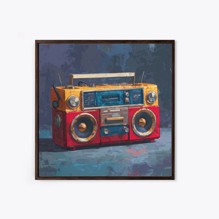 Hip Hop Boombox Framed Canvas Print, Music Studio Art, Gallery Decor, Studio Decor, Fine Art, Rhythm, Contemporary Art, MSA-1x1-41