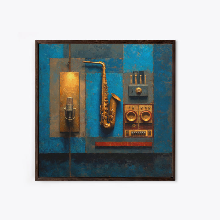 Soundproof Foam Pattern Transformed into Art Canvas Print, Music Studio Art, Commission Painting, Studio Decor, Rhythm, MSA-1x1-43