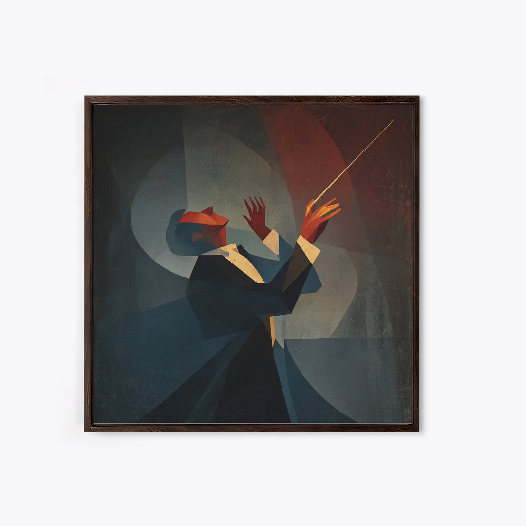 Orchestra Conductor Hands Framed Canvas Print, Music Studio Art, Scripture Wall Art, Studio Decor, Rhythm, Travel Wall Art, MSA-1x1-44