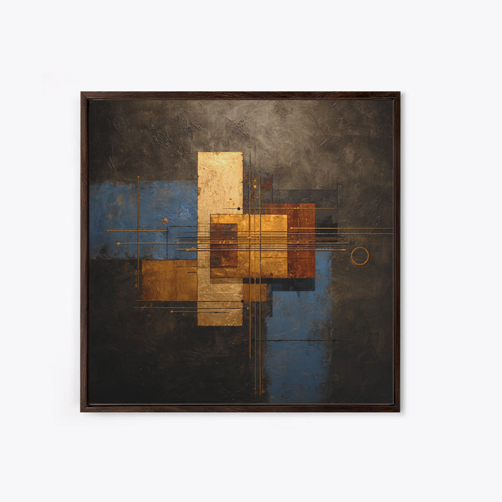 Abstract Rhythm Lines Like Painted Music Framed Canvas Print, Music Studio Art, Teen Room Decor, Studio Decor, Abstract Art, MSA-1x1-71