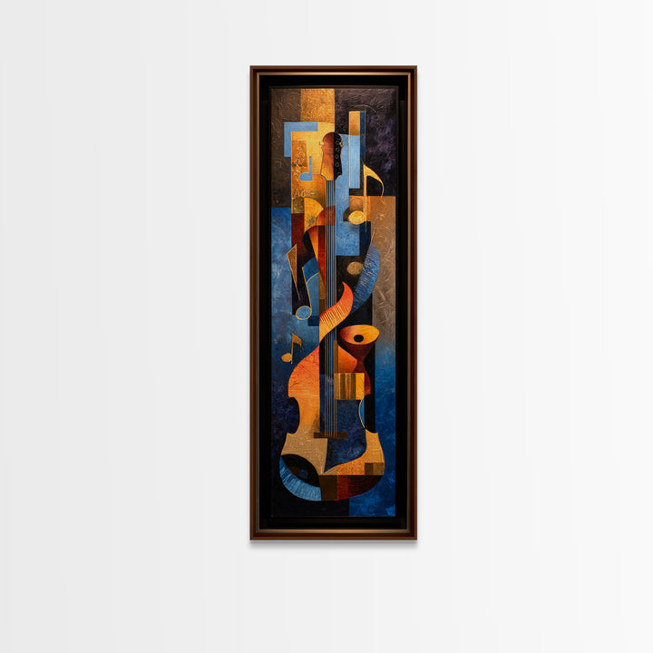Musical Notes as Abstract Floating Shapes Without Framed Canvas Print, Music Studio Art, Art Print, Studio Decor, Rhythm, MSA-1x3-24