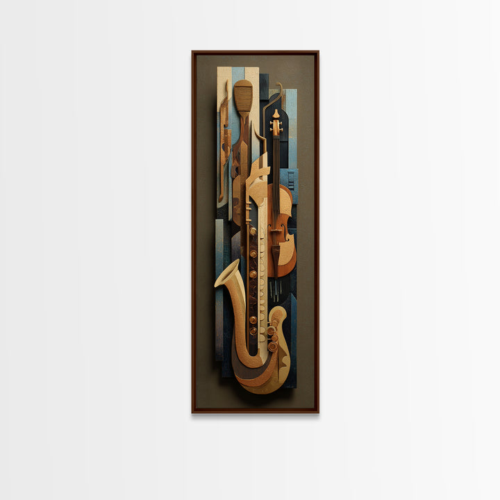 Soundproof Foam Pattern Transformed into Art Framed Canvas Print, Music Studio Art, Metal Wall Art, Studio Decor, MSA-1x3-31