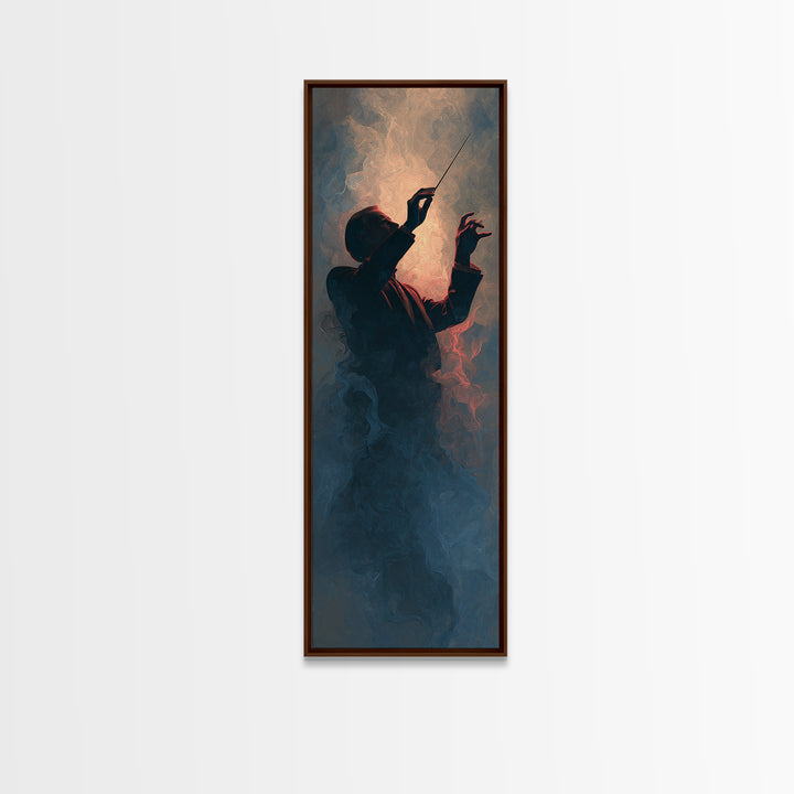 Orchestra Conductor Hands Canvas Print, Music Studio Art, Textured Painting, Studio Decor, Fine Art, Rhythm, Custom Painting, MSA-1x3-32
