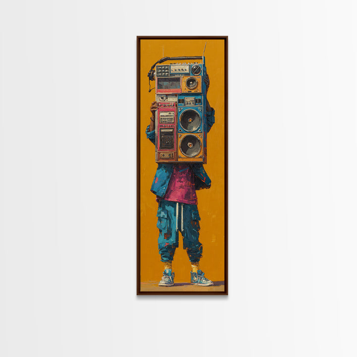 Hip Hop Boombox Canvas Print, Music Studio Art, Music Gift, Studio Decor, Fine Art, Rhythm, Room Decor, Textured Painting, MSA-1x3-5