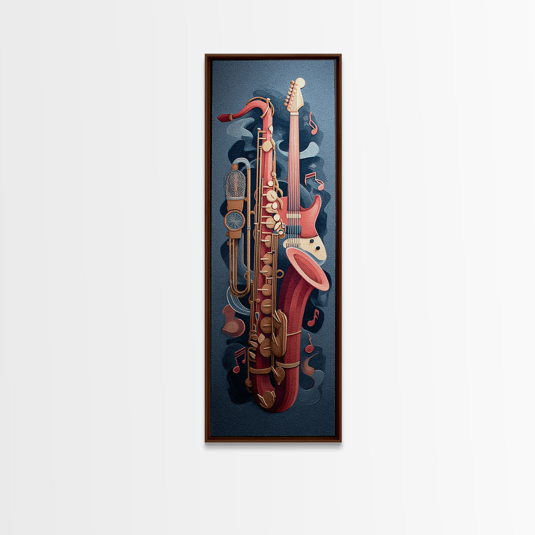 Soundproof Foam Pattern Transformed into Art Framed Canvas Print, Music Studio Art, Painting from Photo, Studio Decor, Rhythm, MSA-1x3-79