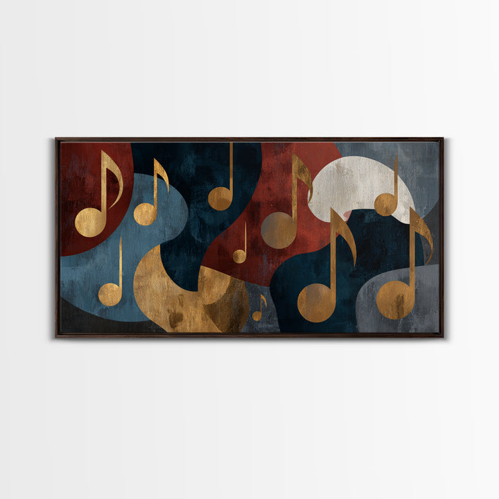Musical Notes as Abstract Floating Shapes Without Canvas Print, Music Studio Art, Studio Decor, Abstract Art, Rhythm, MSA-2x1-32
