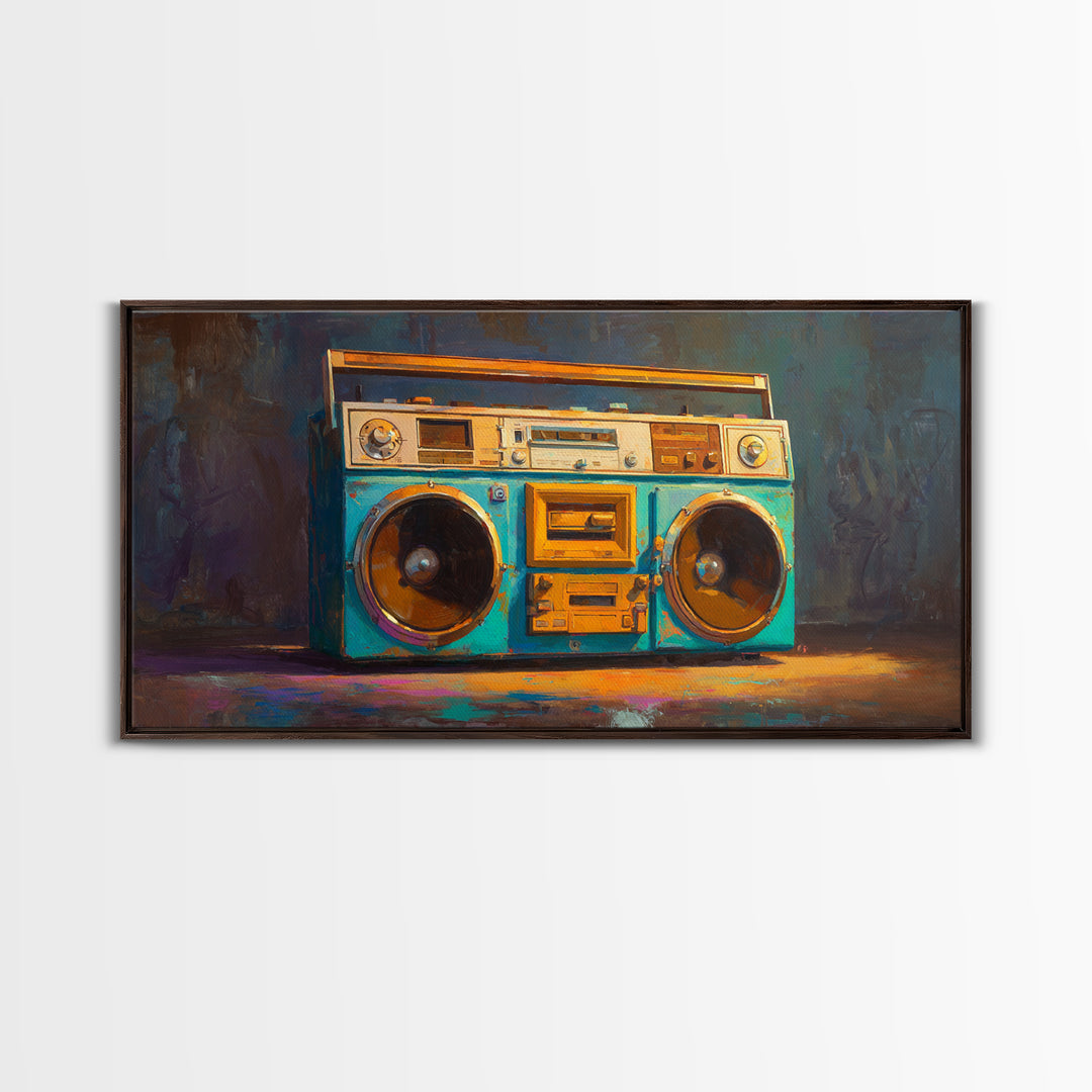 Hip Hop Boombox Framed Canvas Print, Music Studio Art, Minimalist Decor, Studio Decor, Fine Art, Rhythm, Scripture Wall Art, MSA-2x1-37